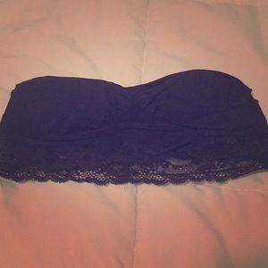 Black Lacy strapless bandeau